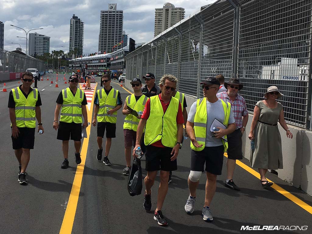 Warren Luff coaching the MR Drivers at Surfers Paradise