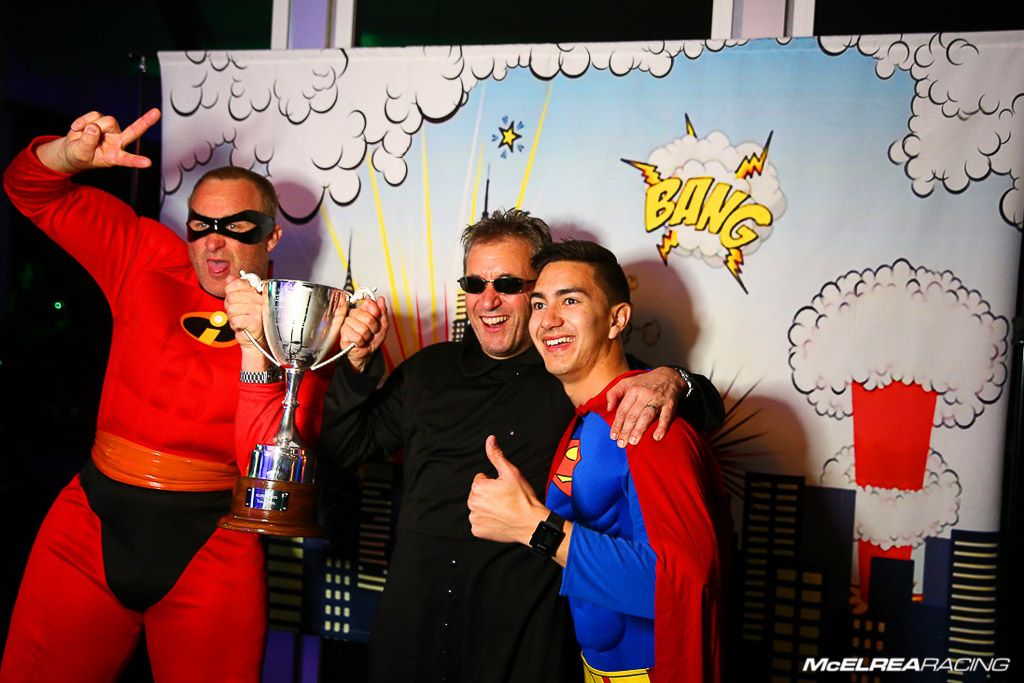 Andy McElrea, Tim Miles and Jaxon Evans at the GT3 Cup Challenge Awards Dinner at Phillip Island