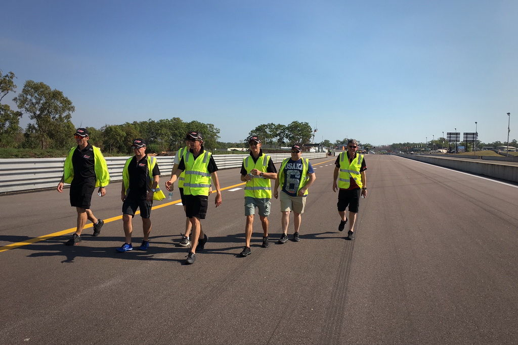 McElrea Racing walk the track at Hidden Valley Darwin