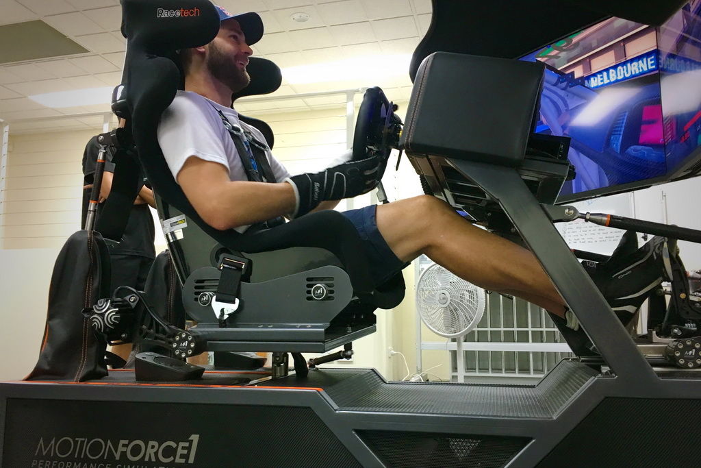 Shane Van Gisbergen on the MF1 Simulator at MR Driver Development