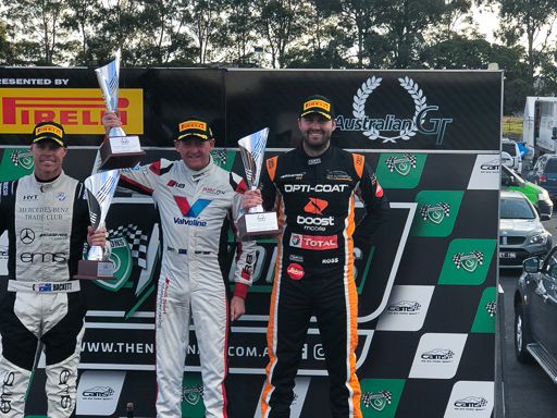 Fraser Ross on the podium at Sandown