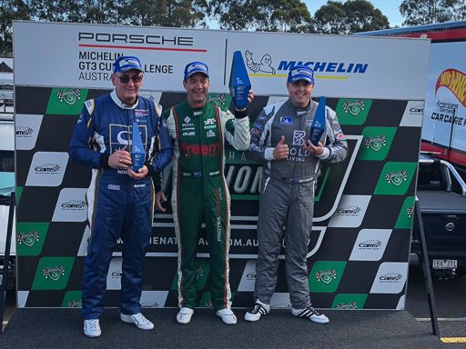 Brett Boulton on the podium at Sandown