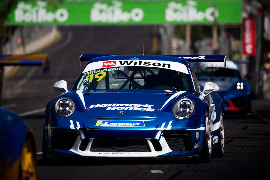 Anthony Gilbertson #19 racing at Adelaide Street Circuit 2018