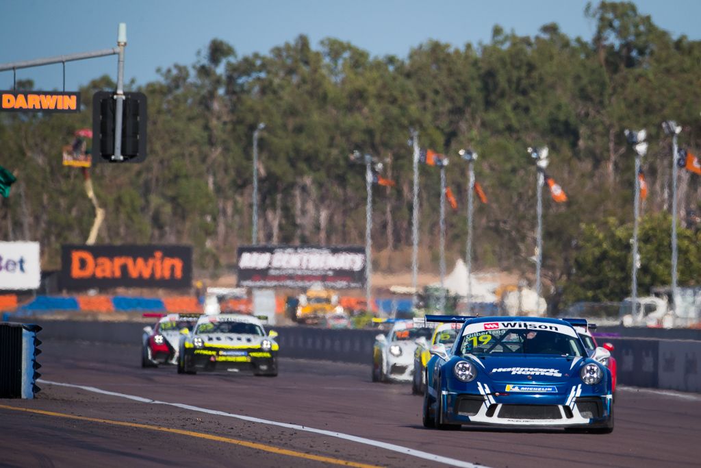 Anthony Gilbertson with McElrea Racing at the Porsche Carrera Cup Darwin Hidden Valley