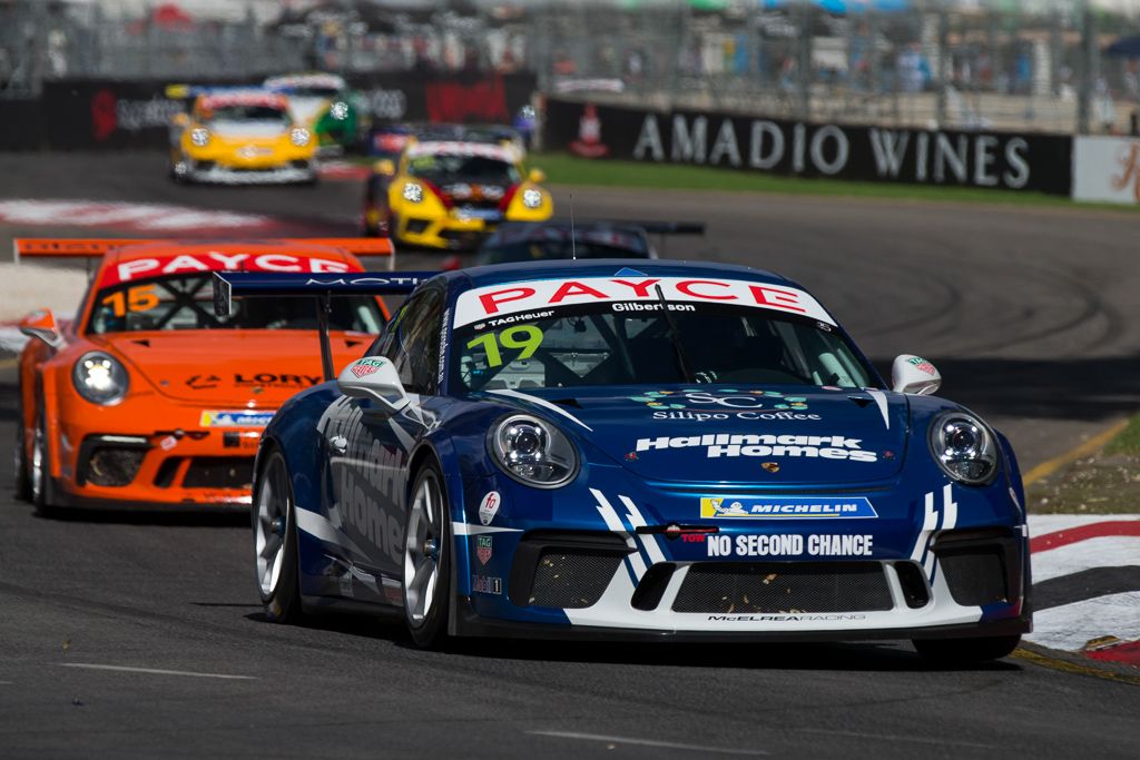 Anthony Gilbertson with McElrea Racing in the Porsche Carrera Cup at the Clipsal 500 in Adelaide