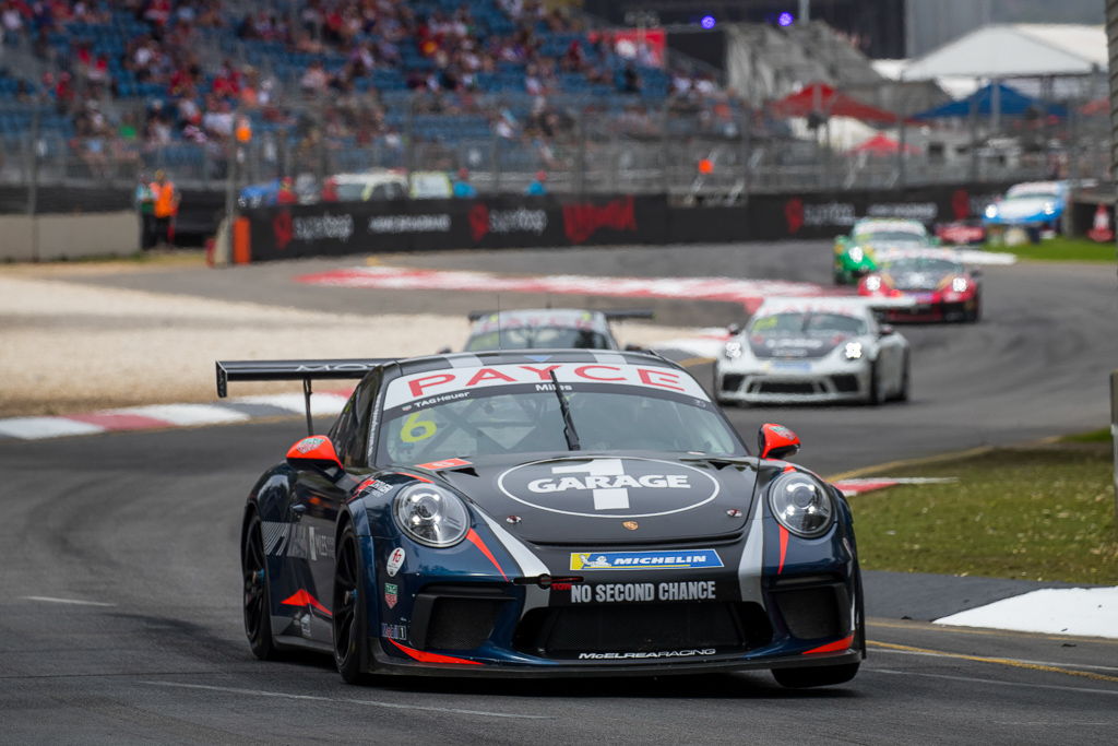 Tim Miles with McElrea Racing in the Porsche Carrera Cup at the Clipsal 500 in Adelaide