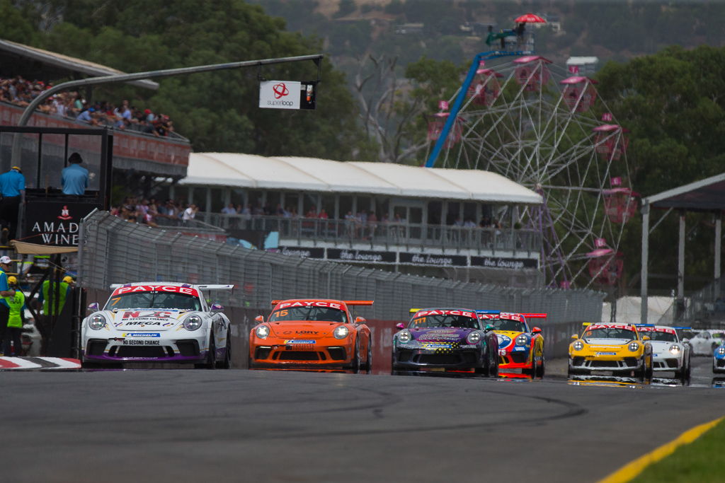 Warren luff with McElrea Racing in the Porsche Carrera Cup at the Clipsal 500 in Adelaide