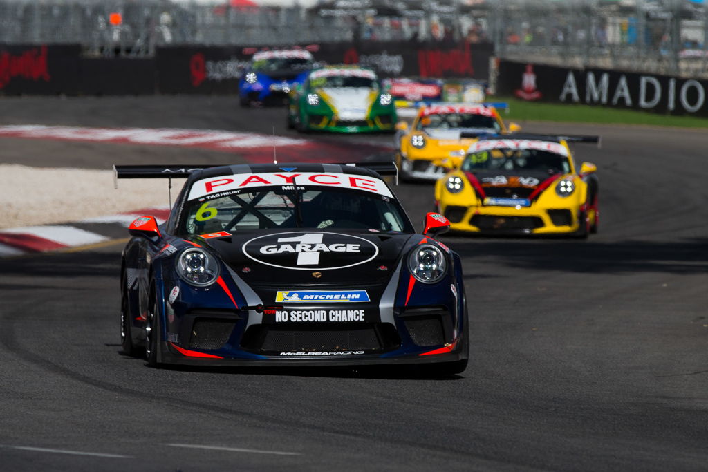 Tim Miles with McElrea Racing in the Porsche Carrera Cup at the Clipsal 500 in Adelaide