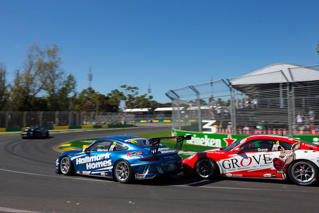 Anthony Gilbertson with McElrea Racing in the Porsche Carrera Cup at the Australian Grand Prix in Melbourne