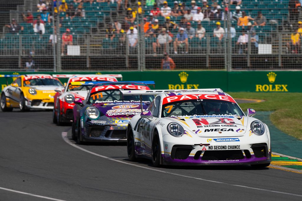 Warren Luff with McElrea Racing in the Porsche Carrera Cup at the Australian Grand Prix in Melbourne