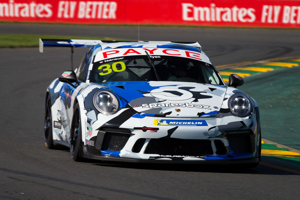 David Ryan with McElrea Racing in the Porsche Carrera Cup at the Australian Grand Prix in Melbourne