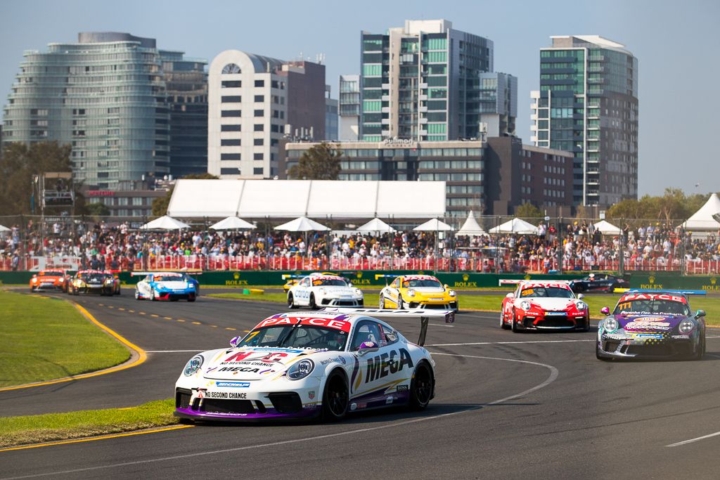 Warren Luff with McElrea Racing in the Porsche Carrera Cup at the Australian Grand Prix in Melbourne