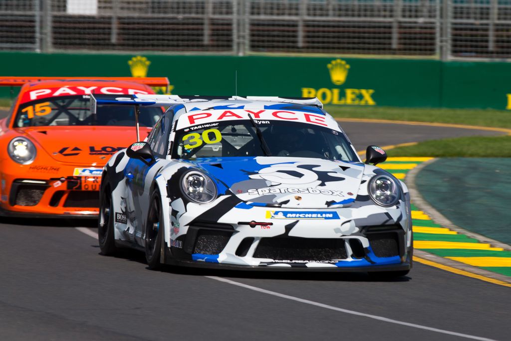 David Ryan with McElrea Racing in the Porsche Carrera Cup at the Australian Grand Prix in Melbourne
