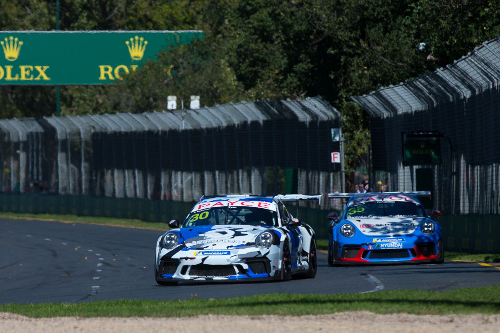 David Ryan with McElrea Racing in the Porsche Carrera Cup at the Australian Grand Prix in Melbourne