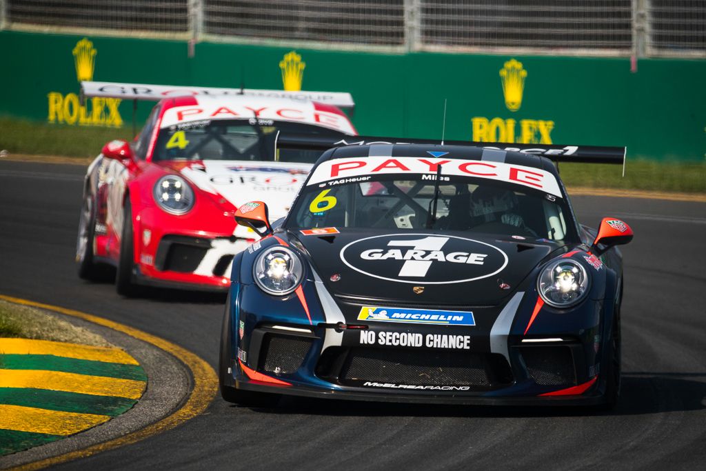 Tim Miles with McElrea Racing in the Porsche Carrera Cup at the Australian Grand Prix in Melbourne