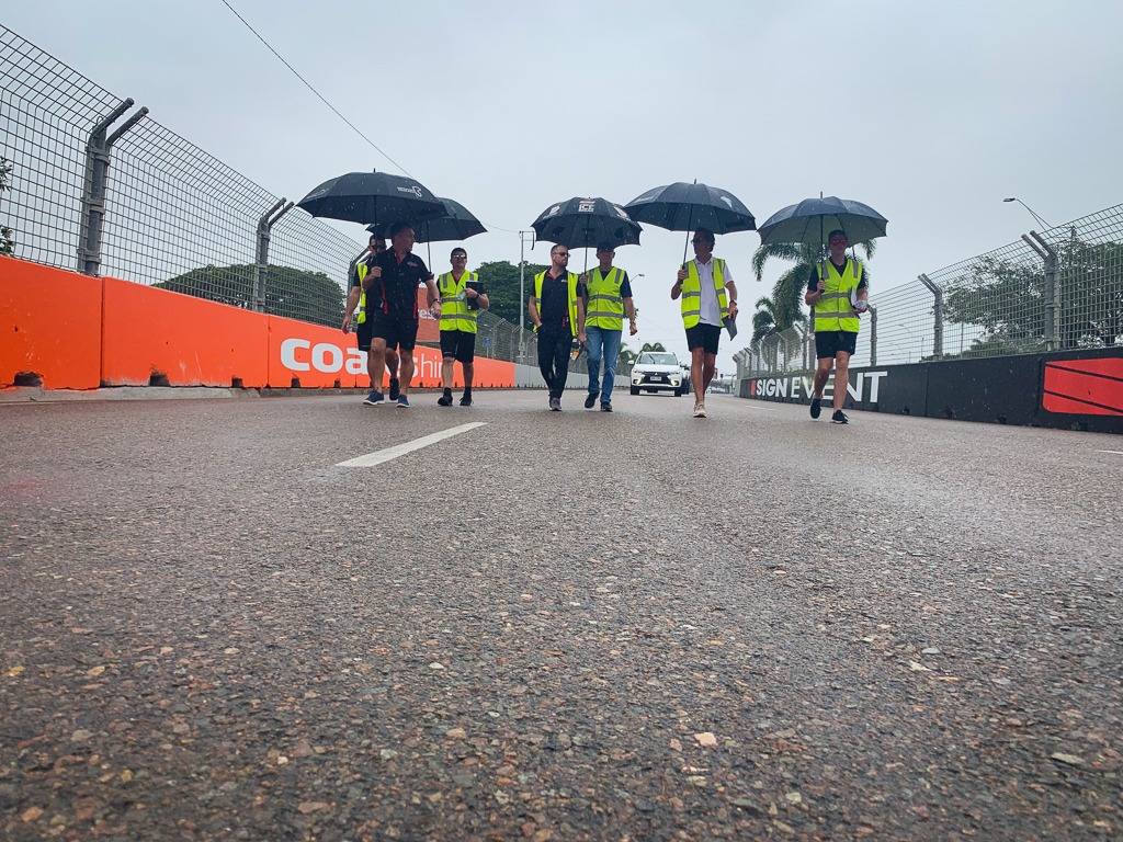 McElrea Racing drivers walk the Townsville street circuit