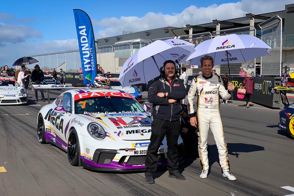 McElrea Racing driver Warren Luff #7 and host #1 Mechanic Tim McCumstie at The Bend Motorsport Park 2019