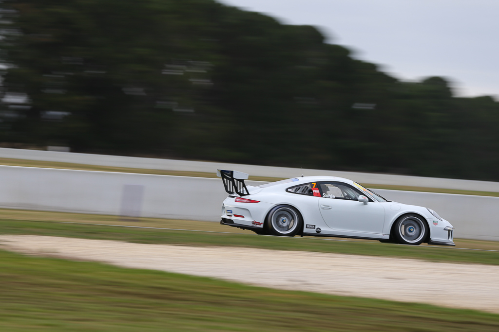 Ryan Suhle with McElrea Racing in the Porsche GT3 Cup Challenge at Symmons Plains in Tasmania