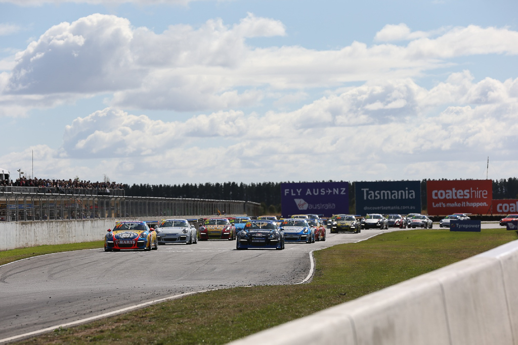 Harri Jones with McElrea Racing in the Porsche GT3 Cup Challenge at Symmons Plains in Tasmania