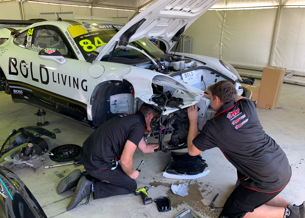 Brett Boulton with McElrea Racing in the Porsche GT3 Cup Challenge at Symmons Plains in Tasmania