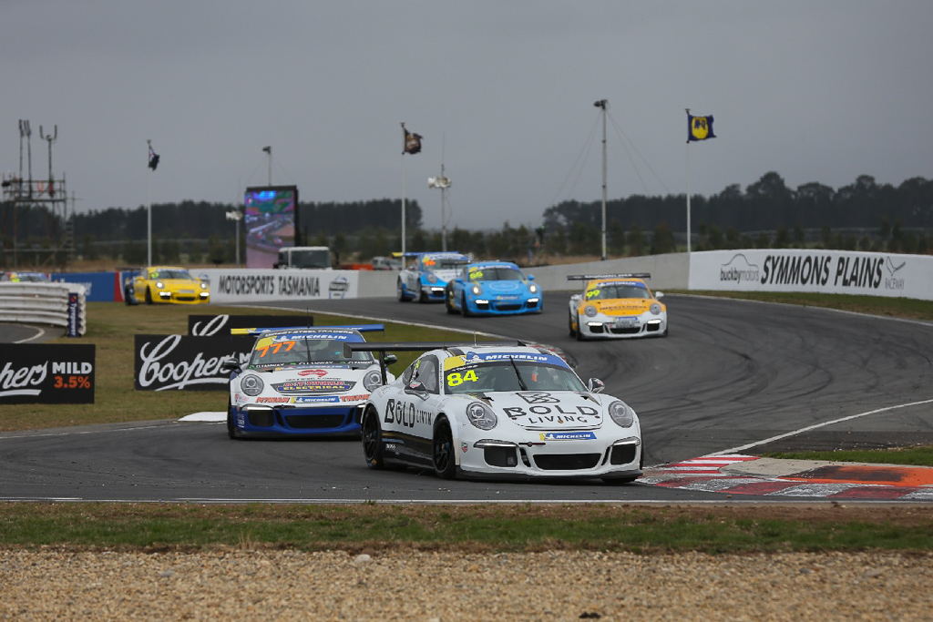 Brett Boulton with McElrea Racing in the Porsche GT3 Cup Challenge at Symmons Plains in Tasmania