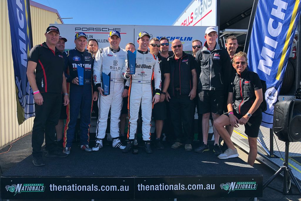 McElrea Racing drivers on the podium at Queensland Raceway 2019