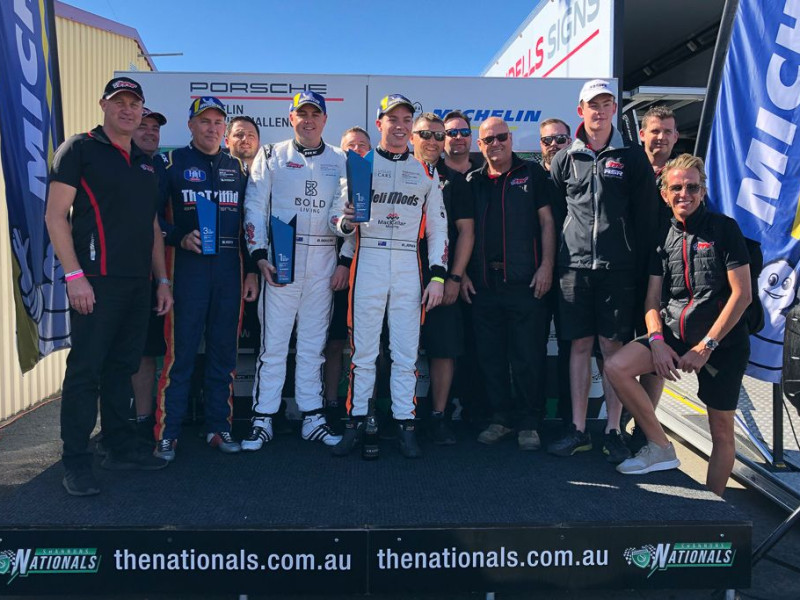 McElrea Racing drivers on the podium at Queensland Raceway 2019