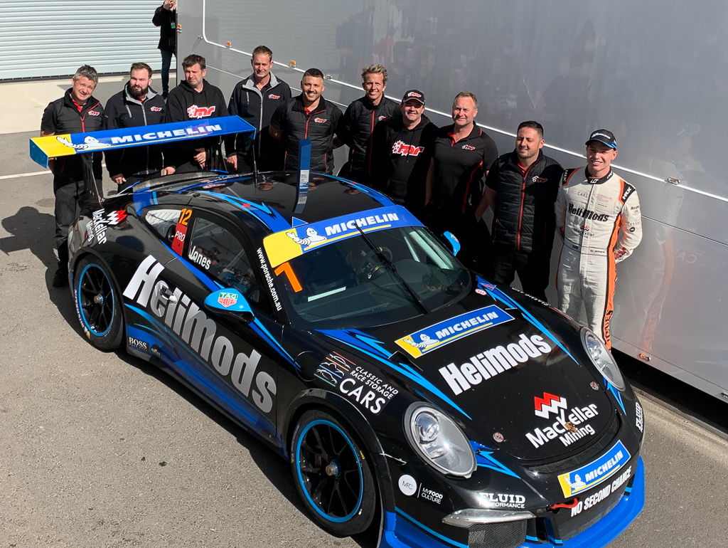 McElrea Racing driver Harri Jones #1 and the crew at The Bend Motorsport Park 2019