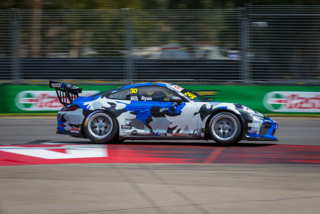 David Ryan with McElrea Racing in the Porsche Carrera Cup at the Adelaide 500