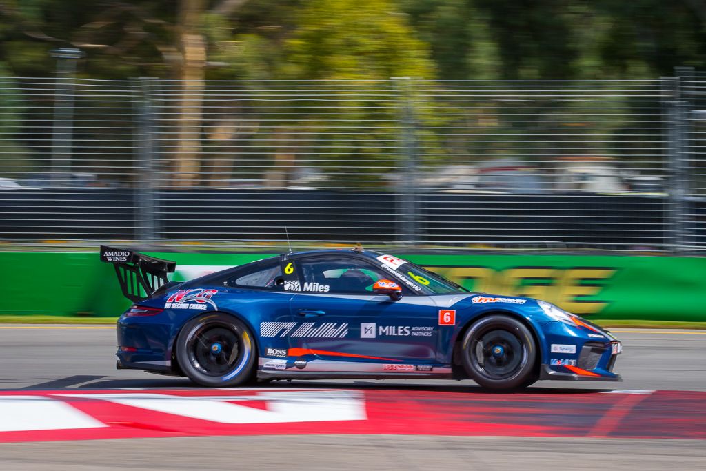 Tim Miles with McElrea Racing in the Porsche Carrera Cup at the Adelaide 500