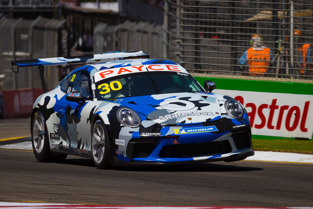 David Ryan with McElrea Racing in the Porsche Carrera Cup at the Adelaide 500