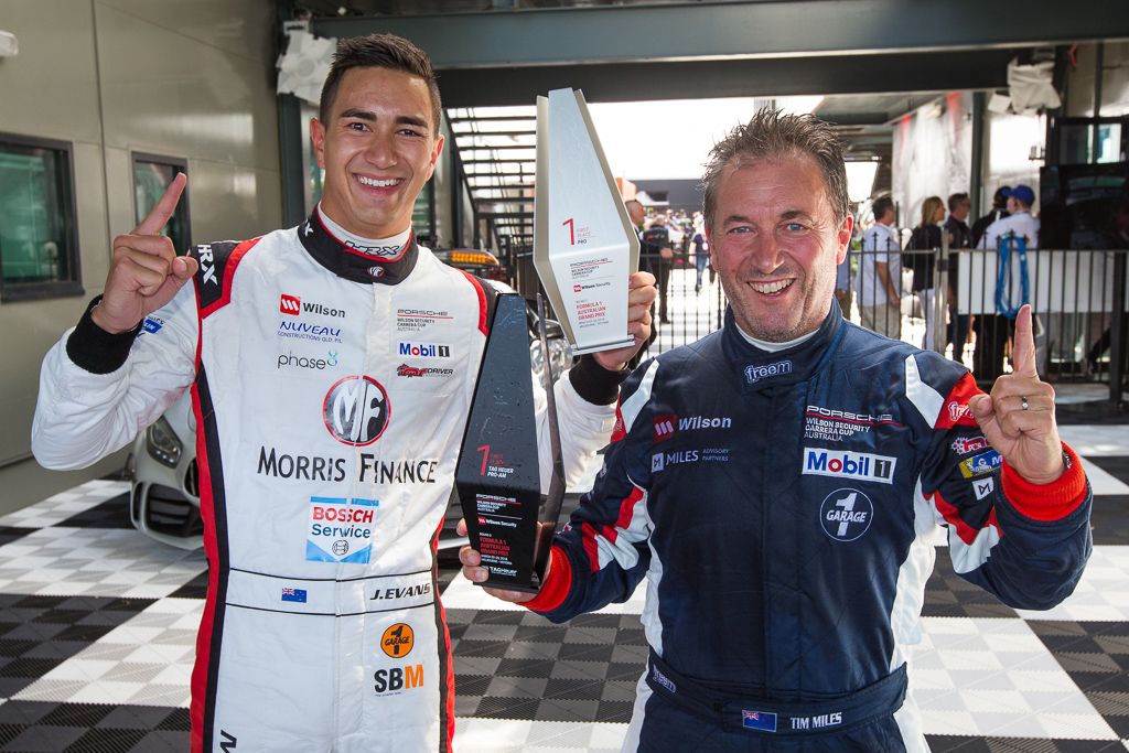 McElrea Racing drivers Jaxon Evans & Tim Miles on the podium at Australian Grand Prix 2018