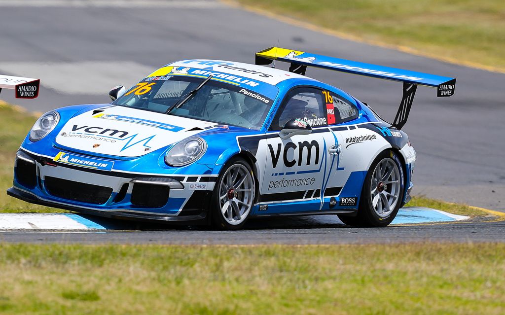 Christian Pancione #76 racing at Sandown International Raceway 2020