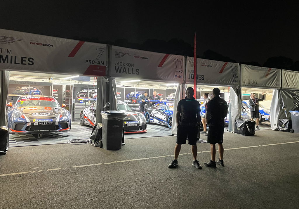 McElrea Racing in the pits at the Porsche Carrera Cup at Sandown 2021