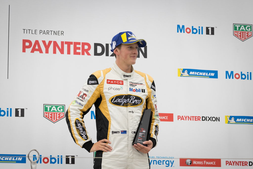 Cooper Murray #36 on the podium at Sandown International Raceway 2021