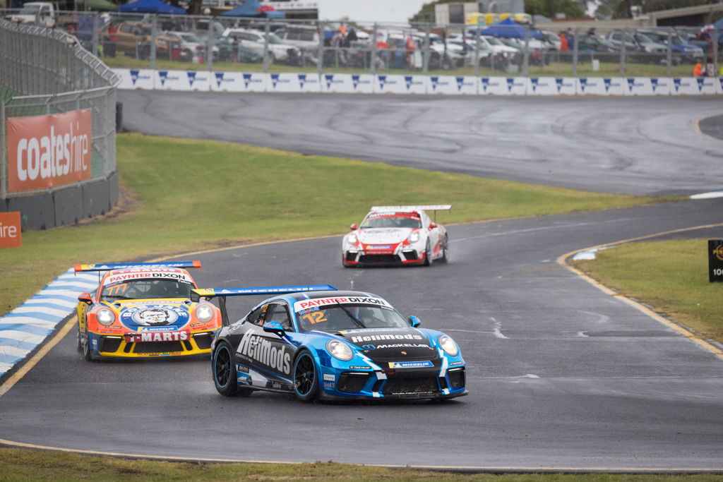 Harri Jones #12 racing at Sandown International Raceway 2021