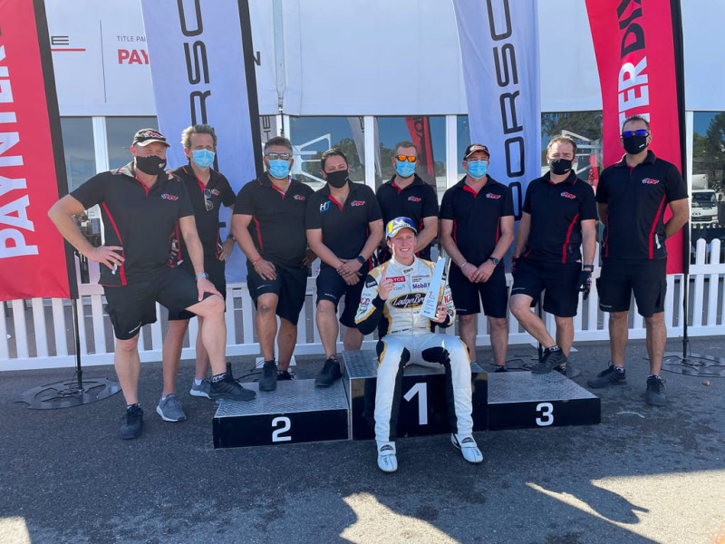 McElrea Racing crew and Cooper Murray #36 on the podium at Townsville Street Circuit 2021