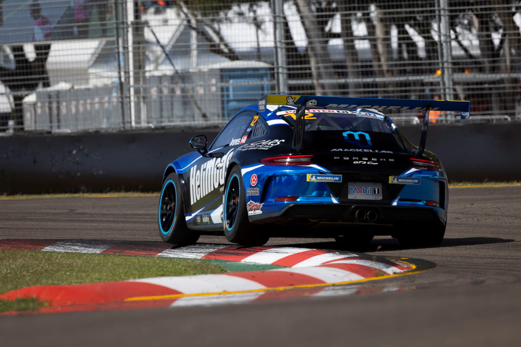 Harri Jones in the Porsche Carrera Cup at Townsville 2021