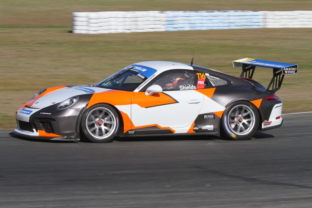 Aron Shields #116 racing at Queensland Raceway 2022