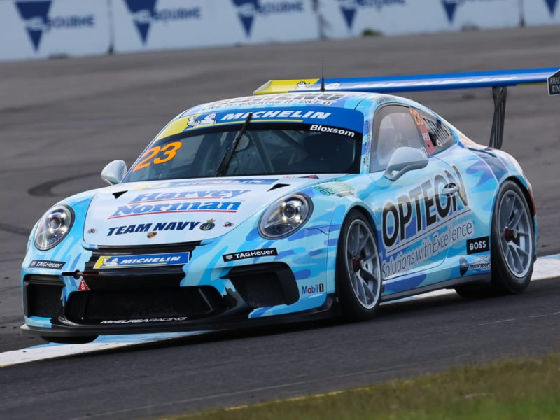 Lockie Bloxsom #23 racing at Sandown International Raceway 2022