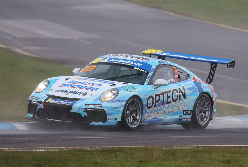 Lockie Bloxsom #23 racing at Sandown International Raceway 2022