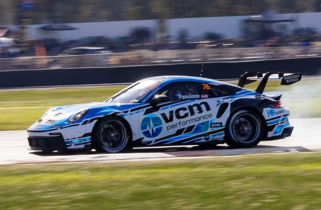 Christian Pancione #76 racing at Winton Motor Raceway 2022