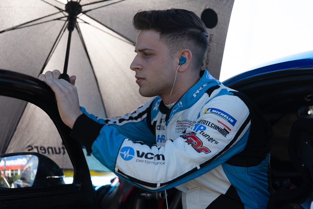 Christian Pancione #76 racing at The Bend Motorsport Park 2022