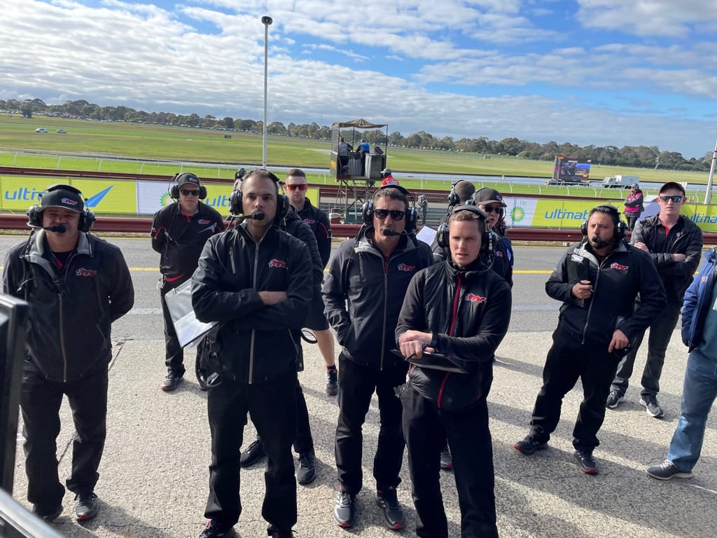 McElrea Racing crew at Sandown International Raceway 2022