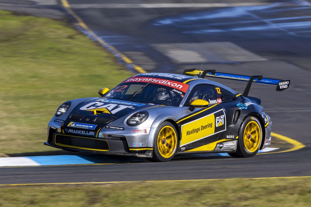 Harri Jones with McElrea Racing in the Porsche Carrera Cup at Sandown Raceway 2022