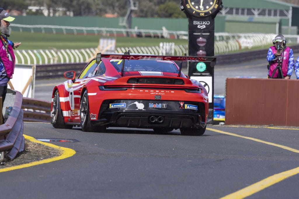 Tim Miles with McElrea Racing in the Porsche Carrera Cup at Sandown Raceway 2022