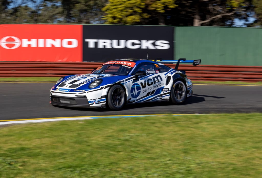 Christian Pancione #76 racing at Sandown International Raceway 2022