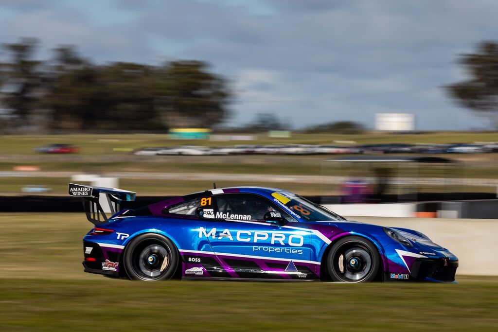 Tom McLennan with McElrea Racing in the Michelin Sprint Challenge Round 2 at Symmons Plains 2023