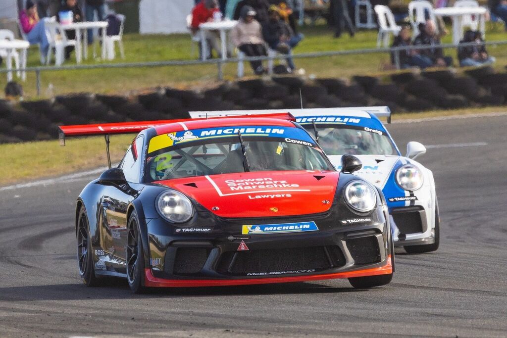 Richard Cowen with McElrea Racing in the Michelin Sprint Challenge Round 2 at Symmons Plains 2023