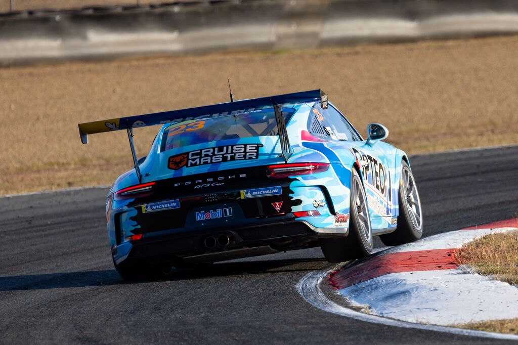 Lockie Bloxsom #23 racing at Queensland Raceway 2023